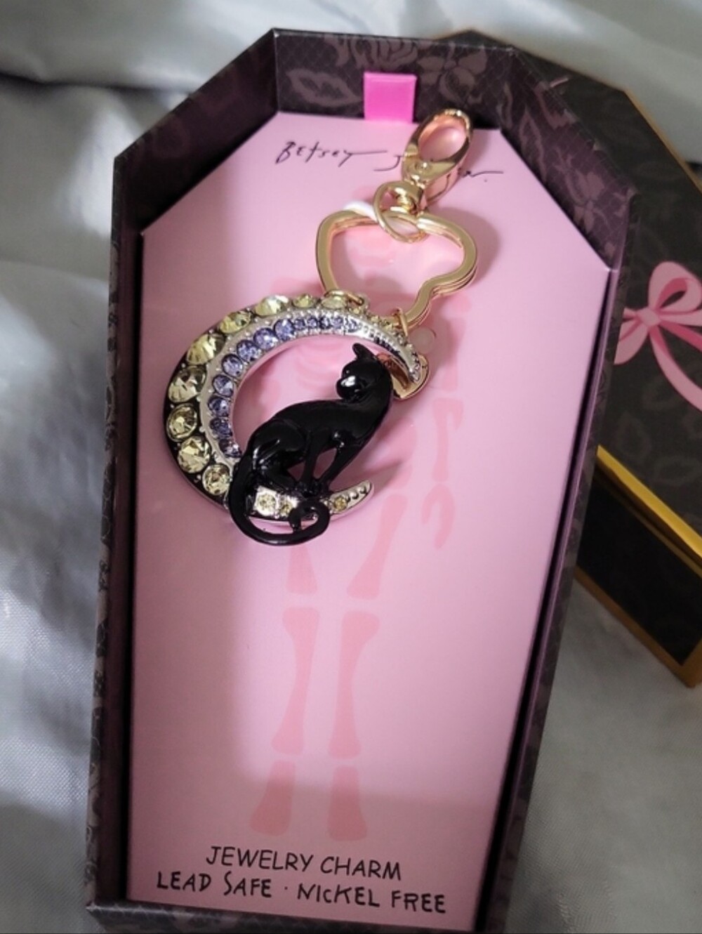 Betsey Johnson Cat Moon Charm BNIB